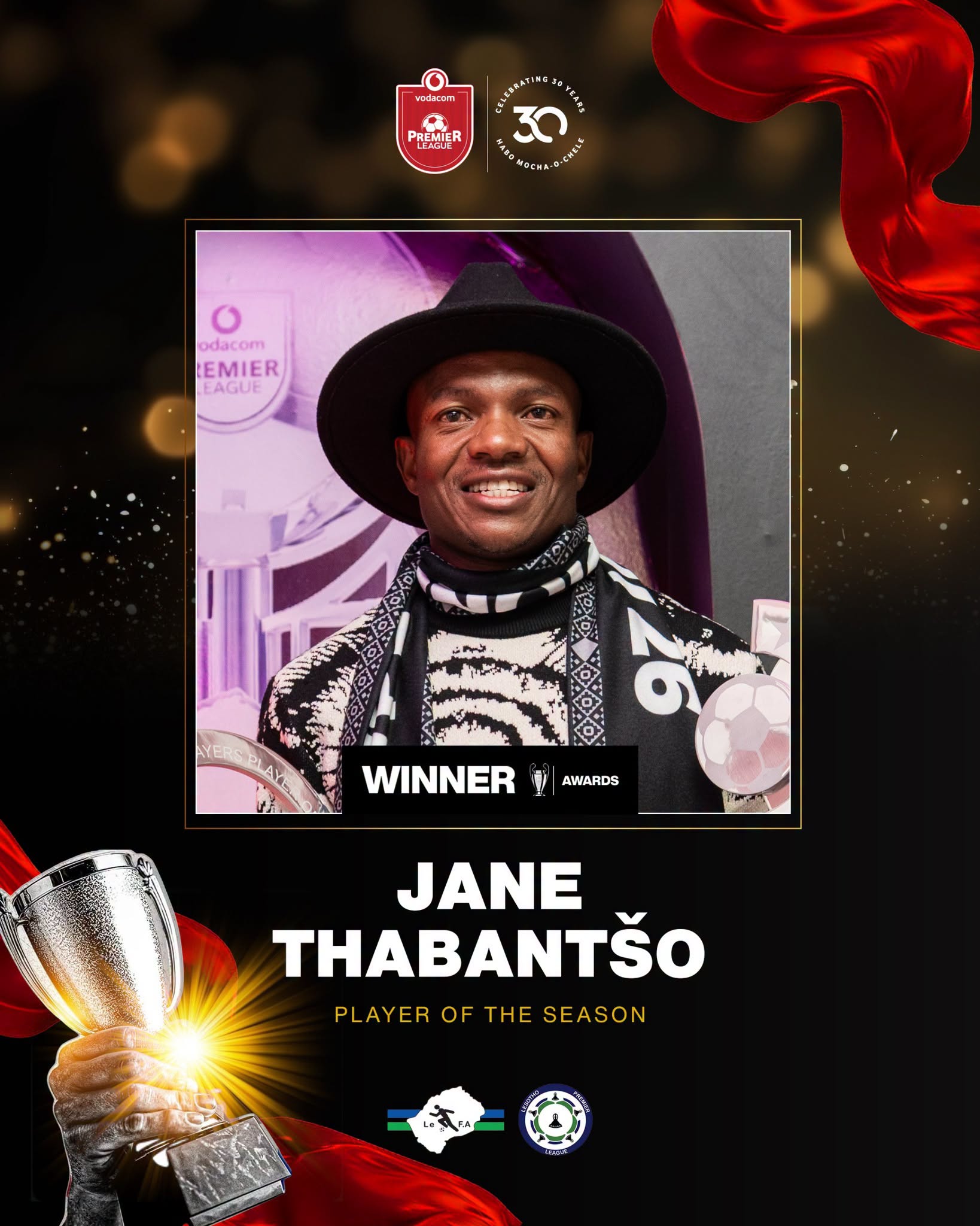 Thabantšo and Mofoka big winners at Vodacom Premier League Awards