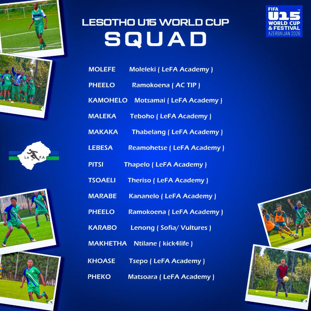 Lesotho Names Squad for Inaugural U15 World Cup in Azerbaijan